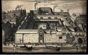 Het Amsterdamse ”dolhuys” in de zeventiende eeuw.  beeld europeana.eu