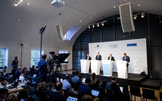 ECB-persconferentie in Amsterdam. beeld ANP, Sem van der Wal
