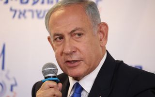 Benjamin Netanyahu van de Likudpartij. beeld EPA, Abir Sultan