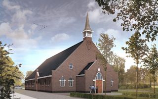 Impressie van het nieuwe kerkgebouw, een ontwerp van architectenbureau Born. beeld gg Nieuwdorp
