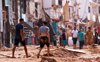 Ravage in Derna na storm Daniel. beeld AFP