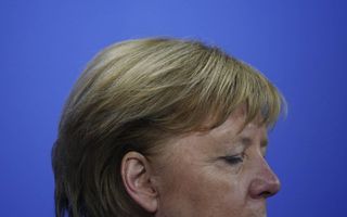 Bondskanselier Angela Merkel geeft in Berlijn een persconferentie. beeld EPA, Clemens Bilan