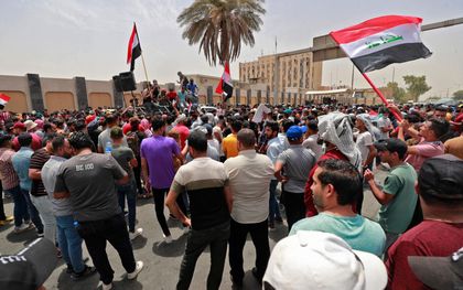 Protest bij Iraakse parlement. beeld AFP, Ahmad al-Rubaye