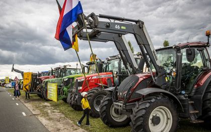 Boeren protesteerden donderdag met hun trekkers in Ter Apel. beeld ANP, Vincent Jannink