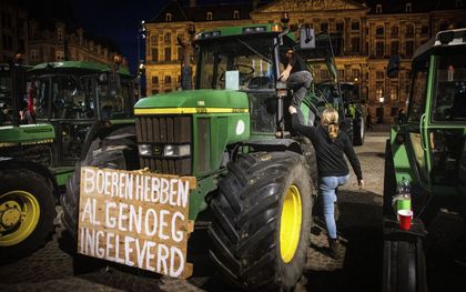Boeren protesteren tegen het stikstofbeleid van het kabinet.  beeld ANP, Ramon van Flymen