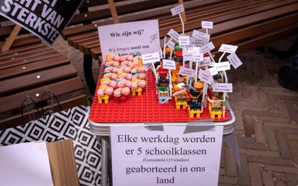 Veelzeggende beelden bij een demonstratie van Kies Leven in Den Haag eerder dit jaar. beeld Dirk Hol
