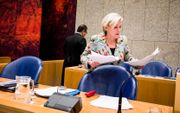 Minister Ank Bijleveld (Defensie) tijdens een debat in de Tweede Kamer over het Nederlands bombardement in Irak. beeld ANP