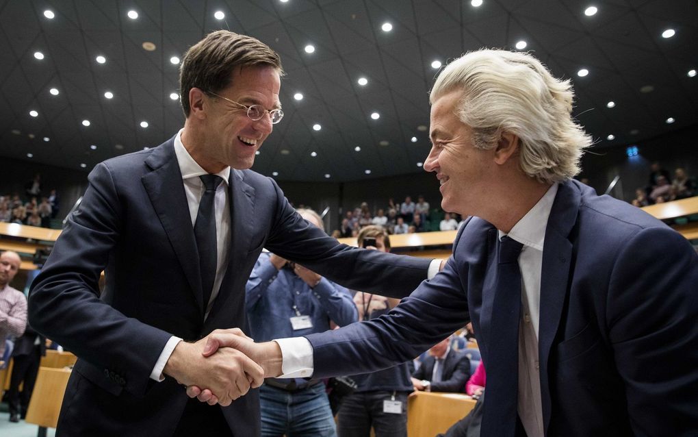 Premier Rutte en PVV-leider Wilders. beeld ANP