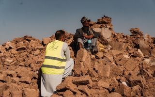 Haris Faiz van Stichting Omid in Herat, na de aardbeving van oktober 2023. beeld Stichting Omid