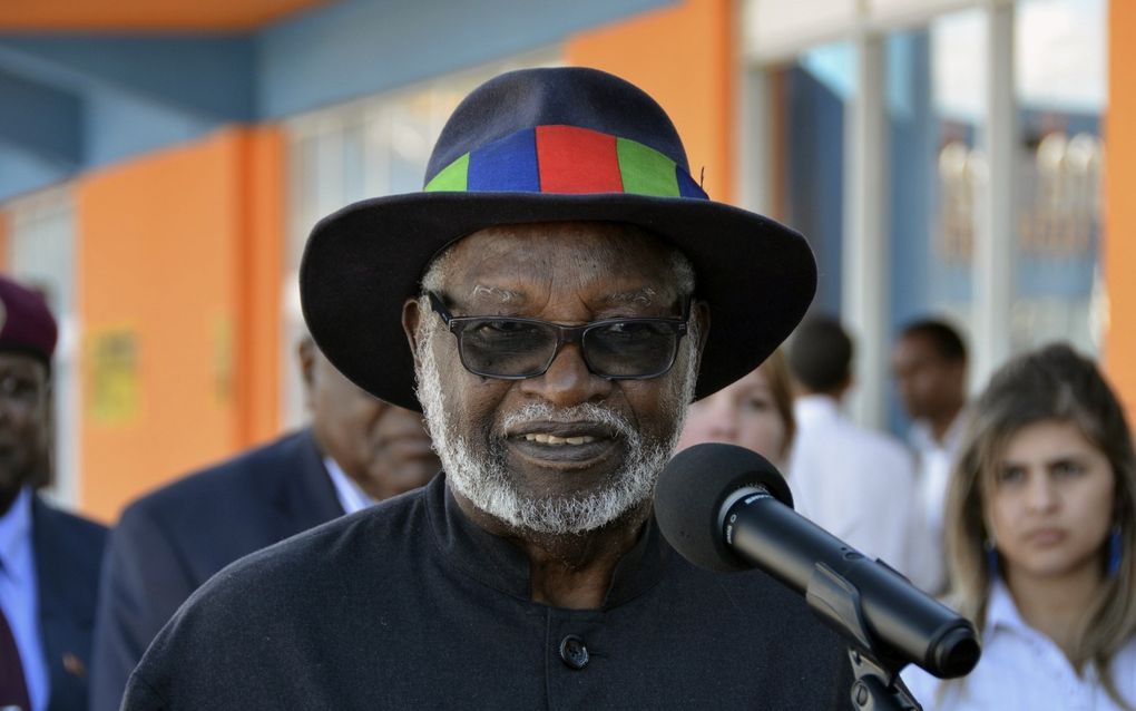 Sam Nujoma, de stichter van Namibië, stierf zaterdagavond op 95-jarige leeftijd. beeld EPA, Rolando Pujol