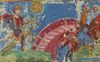 Constantijn de Grote krijgt bij de Slag bij de Milvische Brug in 312 een visioen van het kruis. Illustratie uit een 9e-eeuws Byzantijns manuscript. beeld Wikipedia