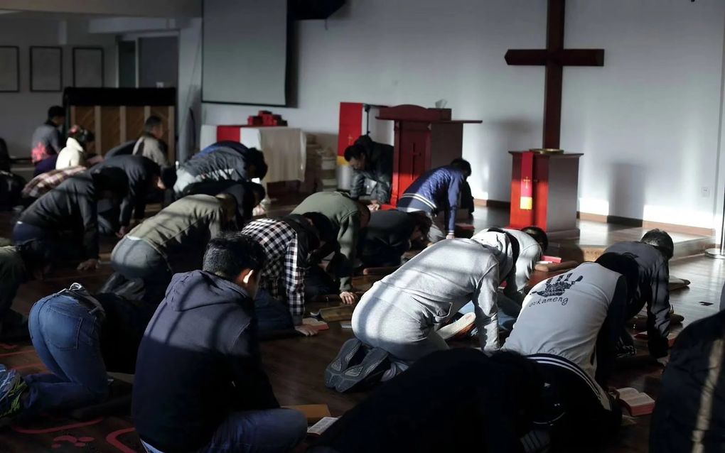 Een ondergrondse kerkdienst in Noord-Korea. De activiteiten van de ondergrondse kerk namen toe tijdens de coronacrisis. beeld SCMP