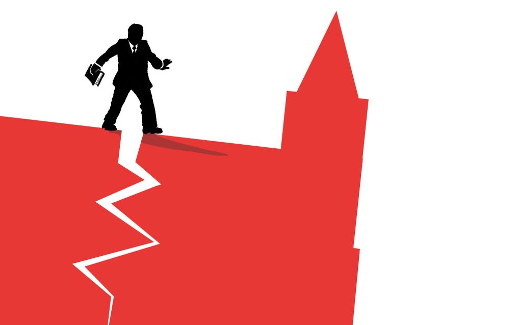 Conceptbeeld van navigeren bij dreigende kerkscheuring Christelijk Gereformeerde kerk, CGK. Discussie rond Rijnsburg.