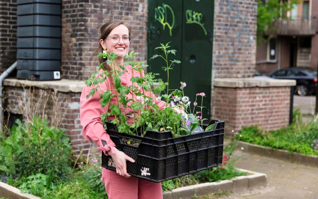 Wijkvergroener Lieke van Wilpen: „De meeste mensen zijn blij met meer natuur om zich heen.” beeld Prophotos, Daniel van Veelen