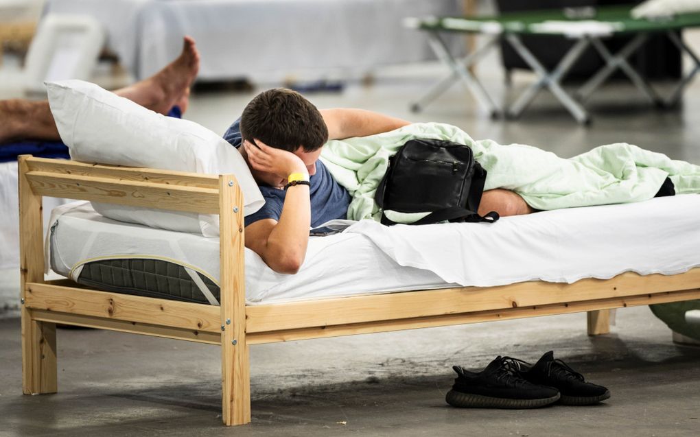 De opvang van Oekraïense vluchtelingen in de Jaarbeurs Utrecht. beeld ANP, Freek van den Bergh  