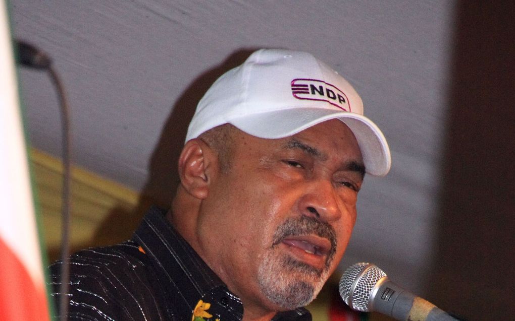 PARAMARIBO - Desi Bouterse, leider van de Mega Combinatie. Foto EPA