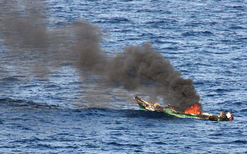 Piratenschip in de Golf van Aden. Foto EPA