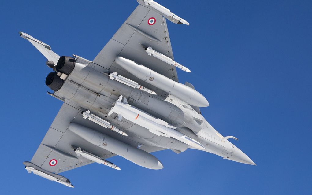 In april 2024 gaf Macron aan dat hij de Franse nucleaire wapens voor de Europese verdediging wil inzetten. Foto: Rafale, een Frans kruisvluchtwapen. beeld French Airforce