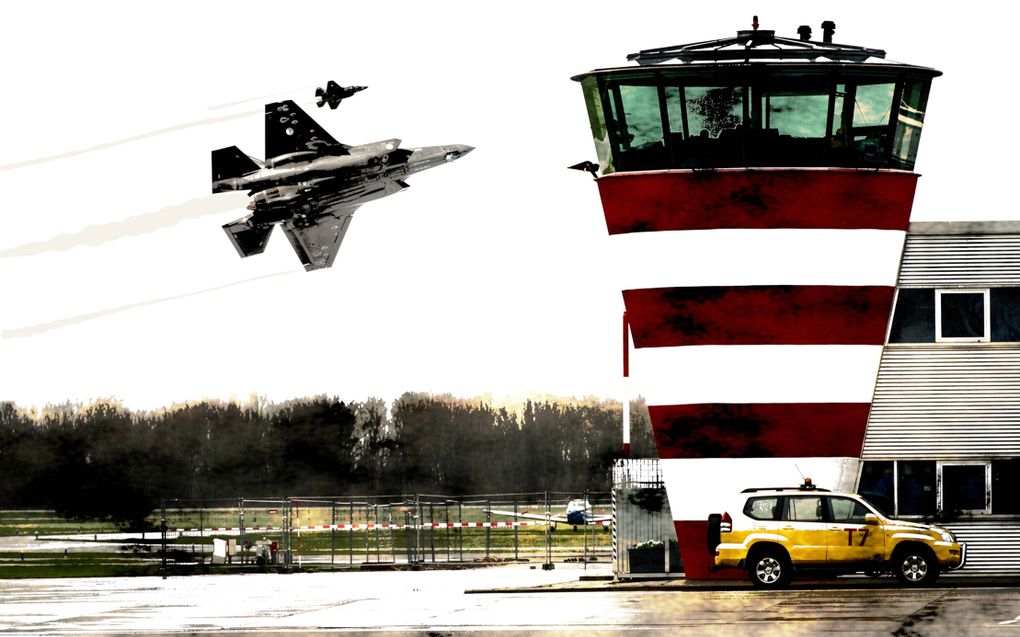 Lelystad Airport met F-35’s. beeld ANP, Ramon van Flymen. ed. RD, Daan van Oostenbrugge