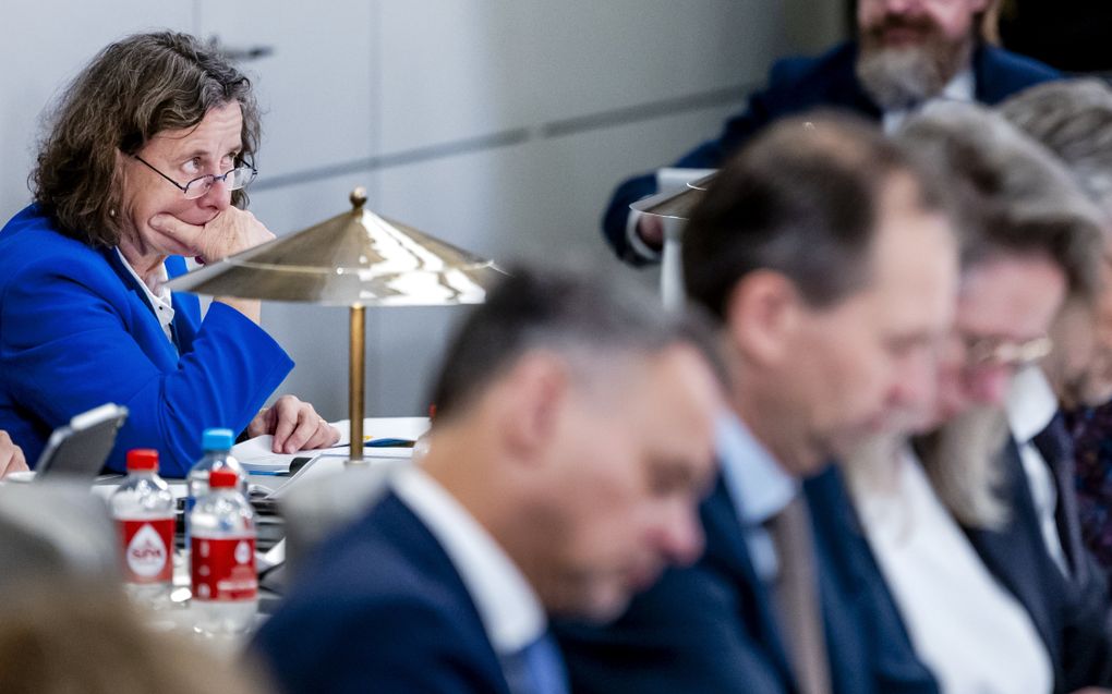 Marjolein Faber, minister van Asiel en Migratie, tijdens de Algemene Politieke Beschouwingen in de Eerste Kamer. beeld ANP, Remko de Waal