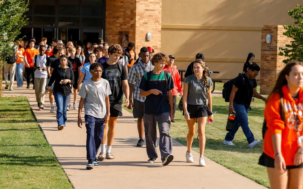 „Elke leraar en elk klaslokaal in de staat Oklahoma zal een Bijbel in de klas hebben en daaruit moet worden lesgegeven”, aldus Ryan Walters. Foto: leerlingen op een school in de staat Oklahoma. beeld The Oklahoman