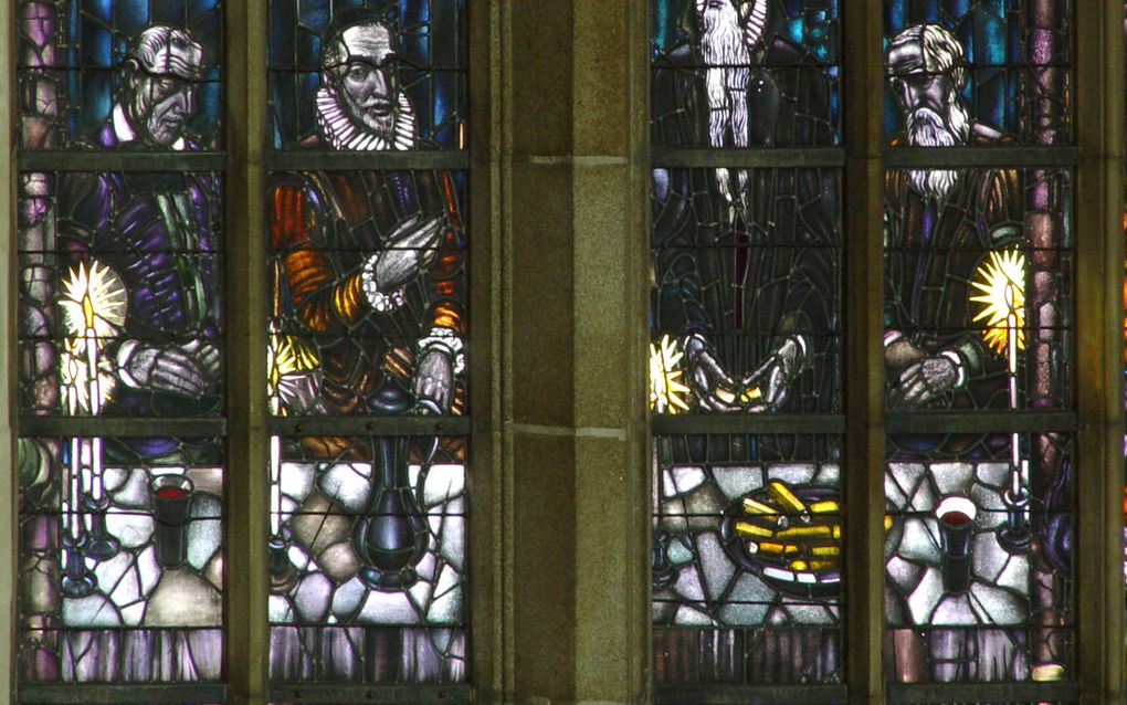 Het Kraftraam in de Grote Kerk van Dordrecht herinnert aan de aanwezigheid van prins Willem van Oranje. beeld Herman A. van Duinen