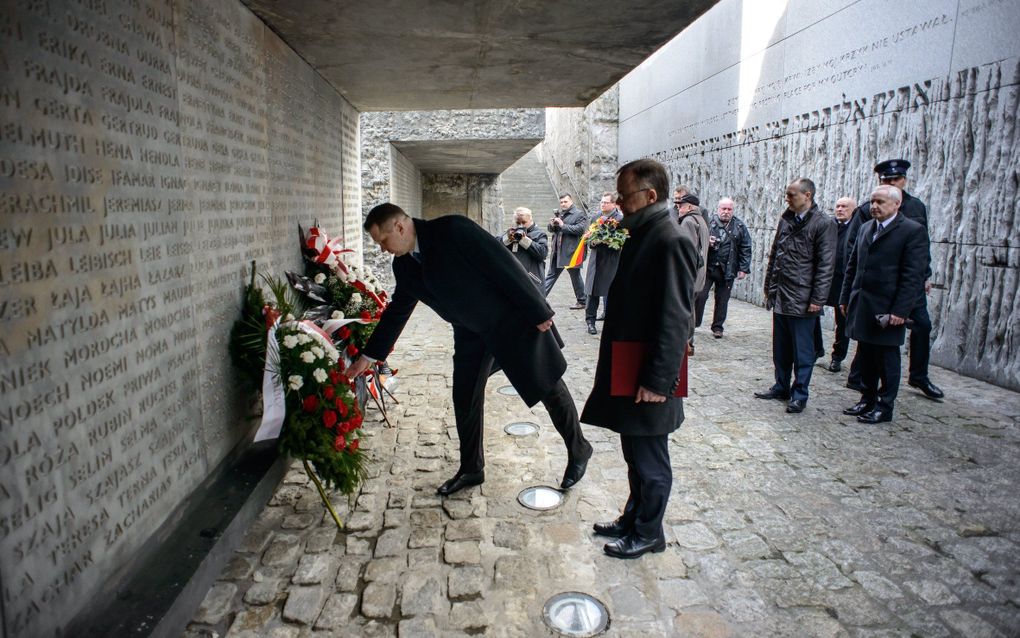 Mr Czarnek during a Holocaust commemoration in Poland. Photo EPA, WOJCIECH PACEWICZ 