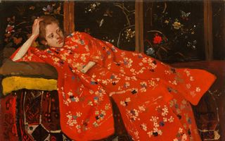  ”Anna (meisje in rode kimono)”, van George Hendrik Breitner uit 1893-1894. Particuliere collectie. beeld Gert-Jan van Rooij, Amsterdam