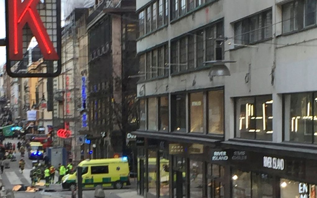 Straat waar de vrachtwagen inreed op mensen. beeld EPA