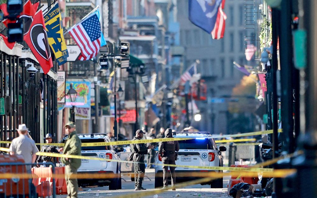 In New Orleans is een man ingereden op een menigte. beeld AFP