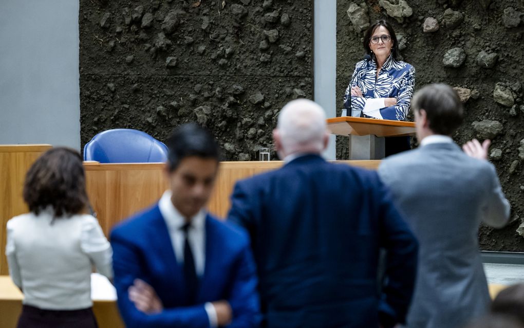 Nicolien van Vroonhoven (NSC) tijdens de eerste dag van de Algemene Politieke Beschouwingen. ANP Remko de Waal