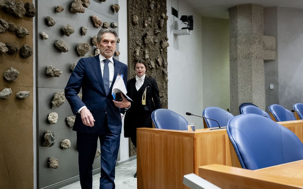 Premier Dick Schoof dinsdag voorafgaand aan het Kamerdebat. beeld ANP, Remko de Waal