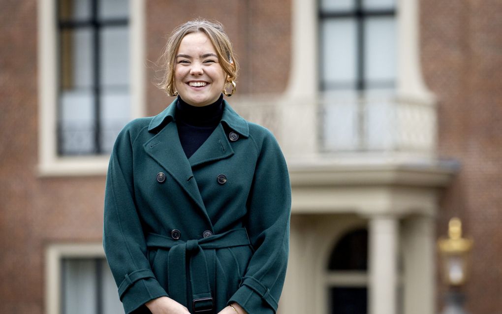 Prinses Ariane tijdens de traditionele fotosessie van de koninklijke familie op Paleis Huis ten Bosch. beeld ANP, KOEN VAN WEEL