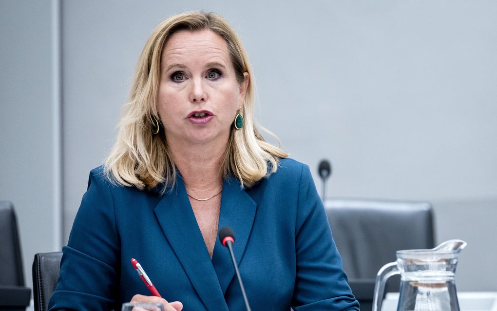 Reinette Klever (PVV), beoogd minister voor Buitenlandse Handel en Ontwikkelingshulp, tijdens de tweede dag van een hoorzitting in de Tweede Kamer. beeld ANP, Remko de Waal