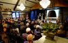 Zo’n 175 mensen woonden donderdag het afscheidssymposium van Bram van Grootheest (op het podium) bij. beeld Gerrit van Dijk
