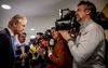 Geert Wilders (PVV) staat de pers te woord. beeld ANP, Robin Utrecht 
