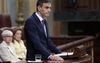 De Spaanse premier Pedro Sánchez kondigde woensdag in het Spaanse parlement aan de Palestijnse staat officieel te erkennen. beeld AFP, Thomas Coex