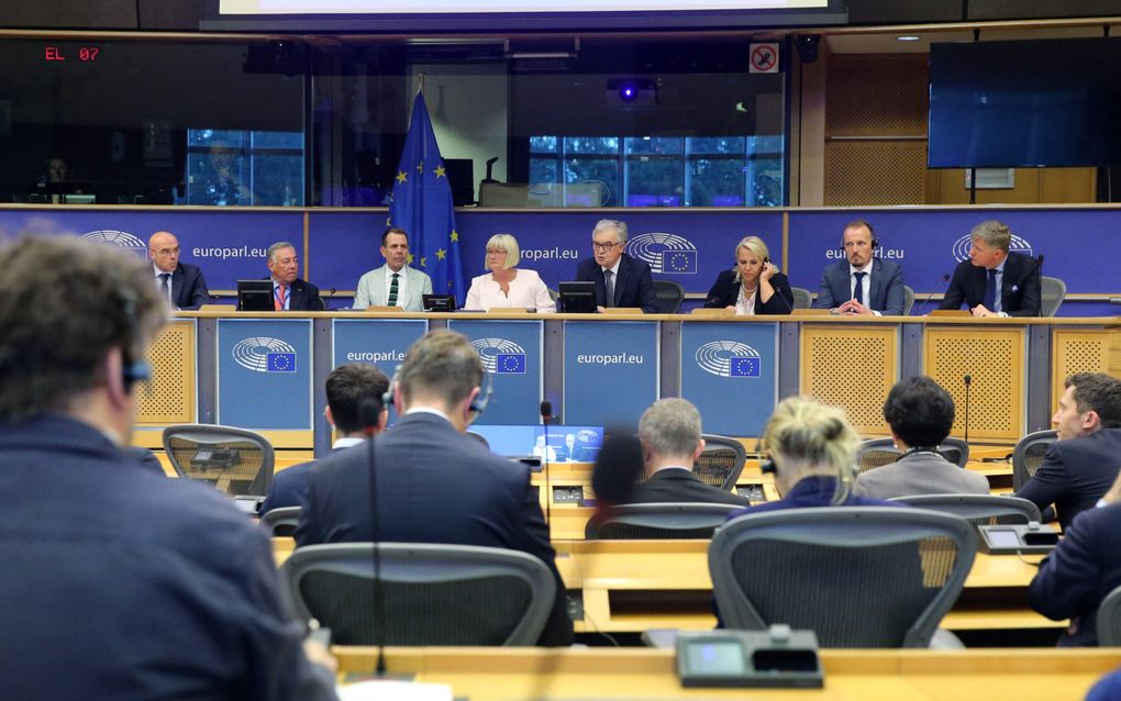 De nieuwgevormde Eurofractie Patriots for Europe houdt maandag haar eerste bijeenkomst in het Europees Parlement in Brussel. beeld AFP, François Walschaerts