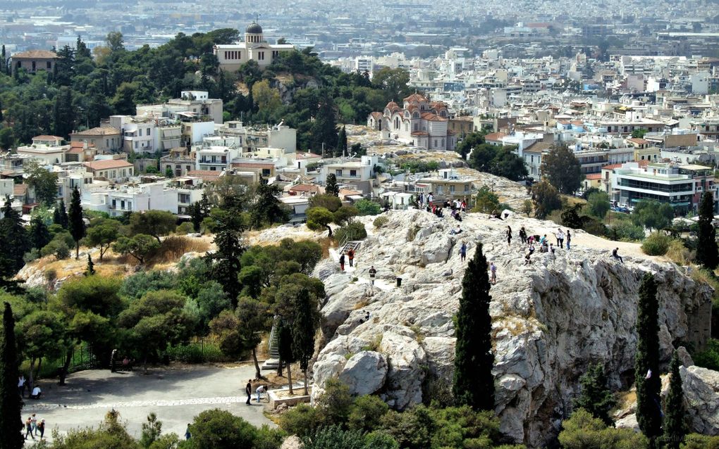 De Areopagus, in de stad Athene. beeld Flickr/Santiago Mu