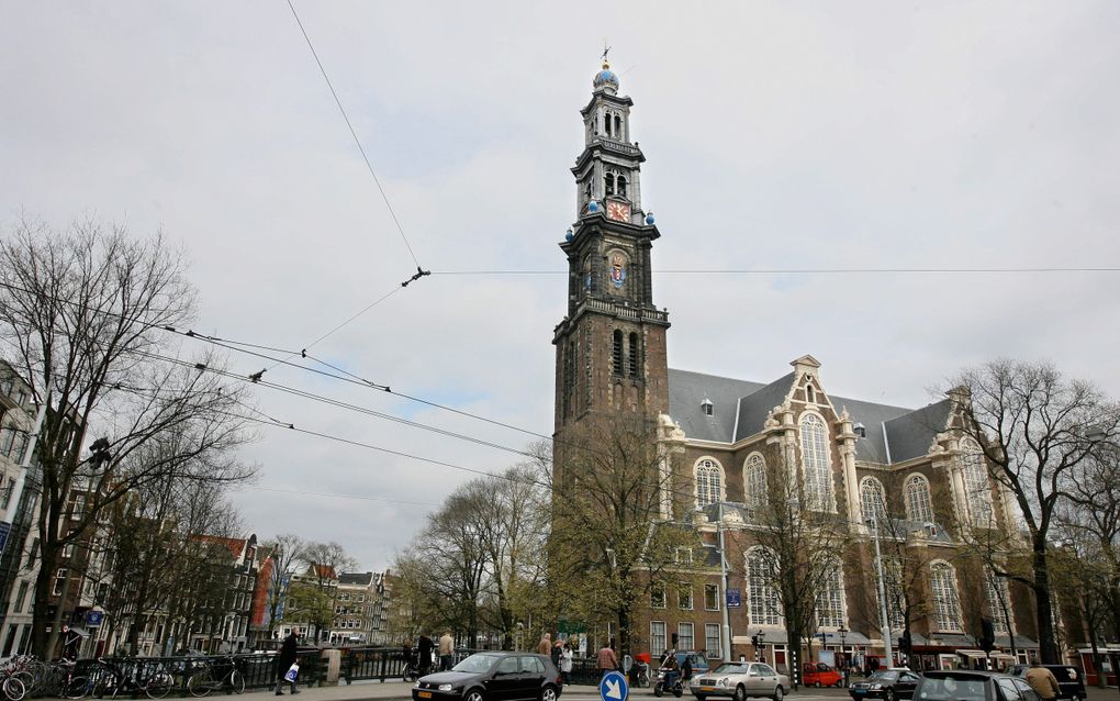 Archieffoto van de iconische Westerkerk in Amsterdam, waarvan de toren momenteel in restauratie is. beeld RD, Anton Dommerholt