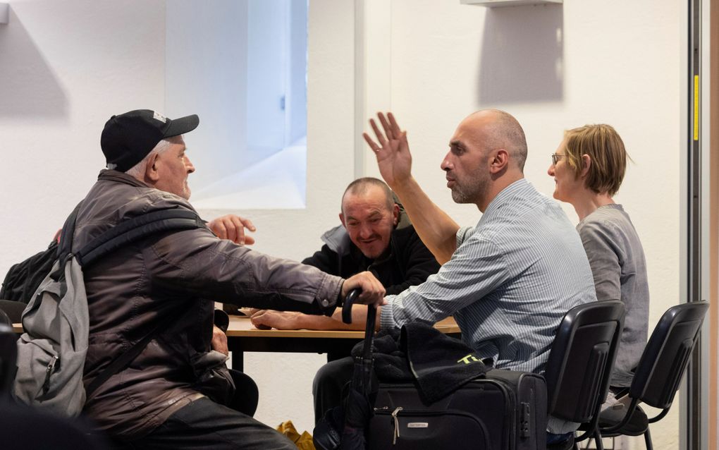 Inloopochtend van het Straatpastoraat in de Jacobikerk in Utrecht. beeld Erik Kottier