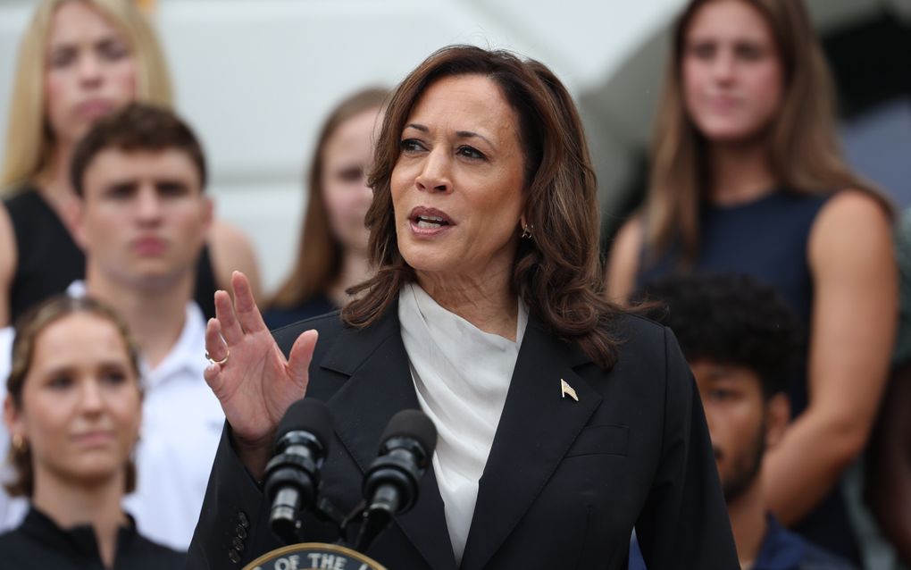 De Amerikaanse vicepresident Kamala Harris. beeld EPA, Ting Shen