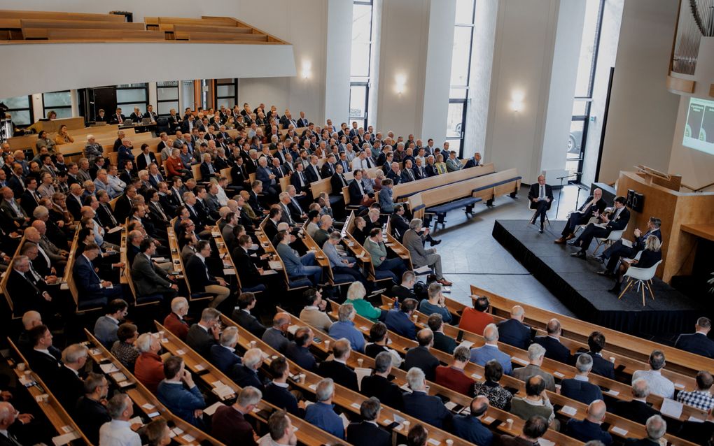 Het convent van de Christelijke Gereformeerde Kerken over de toekomst van het kerkverband, in april in Veenendaal. beeld Alie Buter-Korf