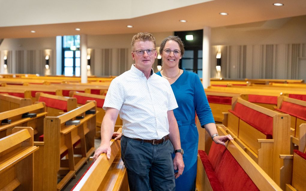 Kostersechtpaar Jerry en Jolanda Hendriksen van de gereformeerde gemeente Barneveld-Zuid. beeld Niek Stam