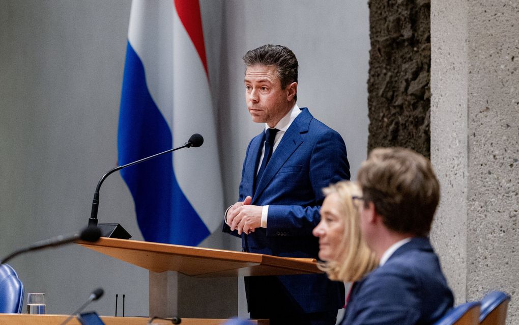  Chris Stoffer (SGP) tijdens een debat in de Tweede Kamer. beeld ANP