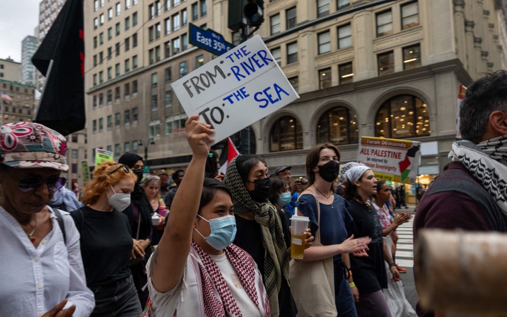 Een pro-Palestijnse mars in juli in New York City. beeld AFP, Spencer Platt