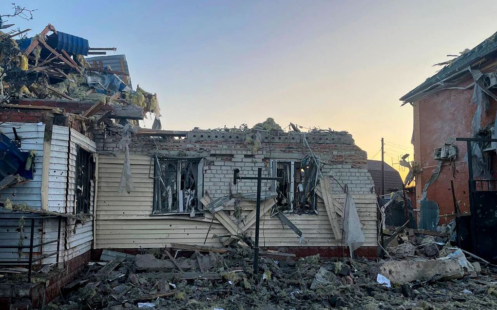 Verwoesting in de regio Koersk na de aanval van Oekraine. beeld AFP/ Governor of Kursk Region