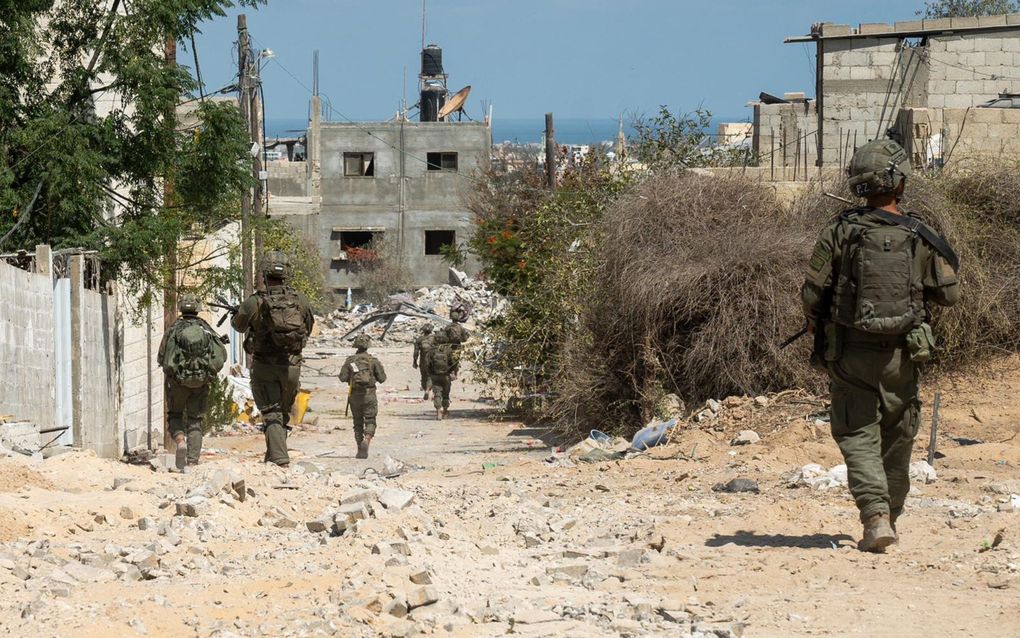 Israëlische soldaten in de Gazastrook op 14 augustus. beeld AFP, IDF Handout