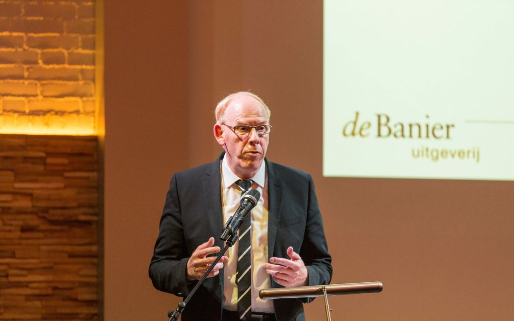 Ds. L. de Wit. De foto is genomen tijdens een boekpresentatie voor uitgeverij De Banier. beeld André Dorst 