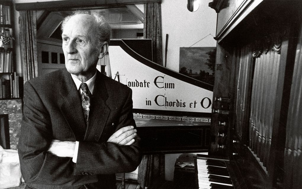 Willem Vogel (1920-2010), bekend als cantor, organist en componist, was jarenlang werkzaam in de Oude Kerk in Amsterdam. beeld Sjaak Verboom